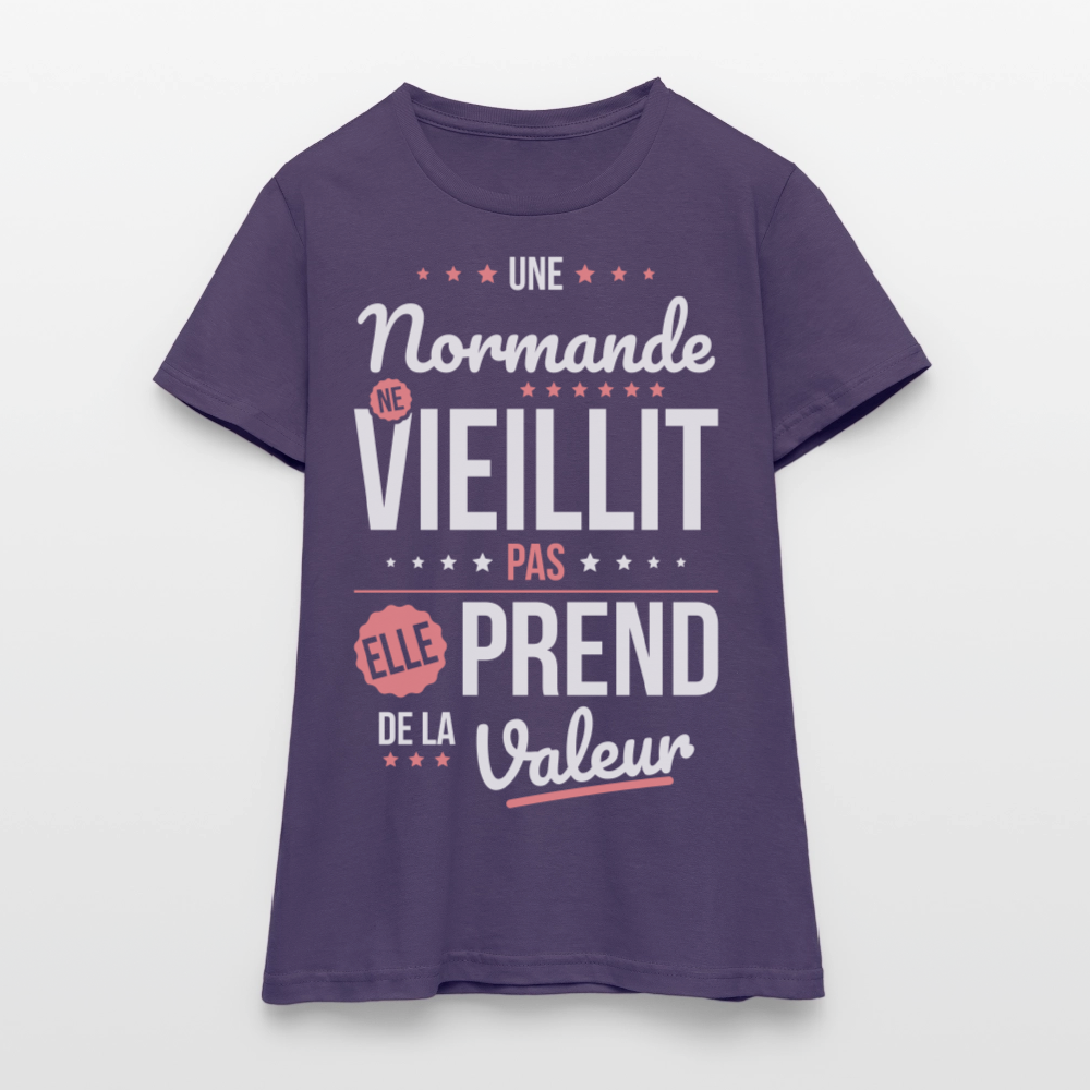 T-shirt Femme - Une Normande ne vieillit pas - violet foncé