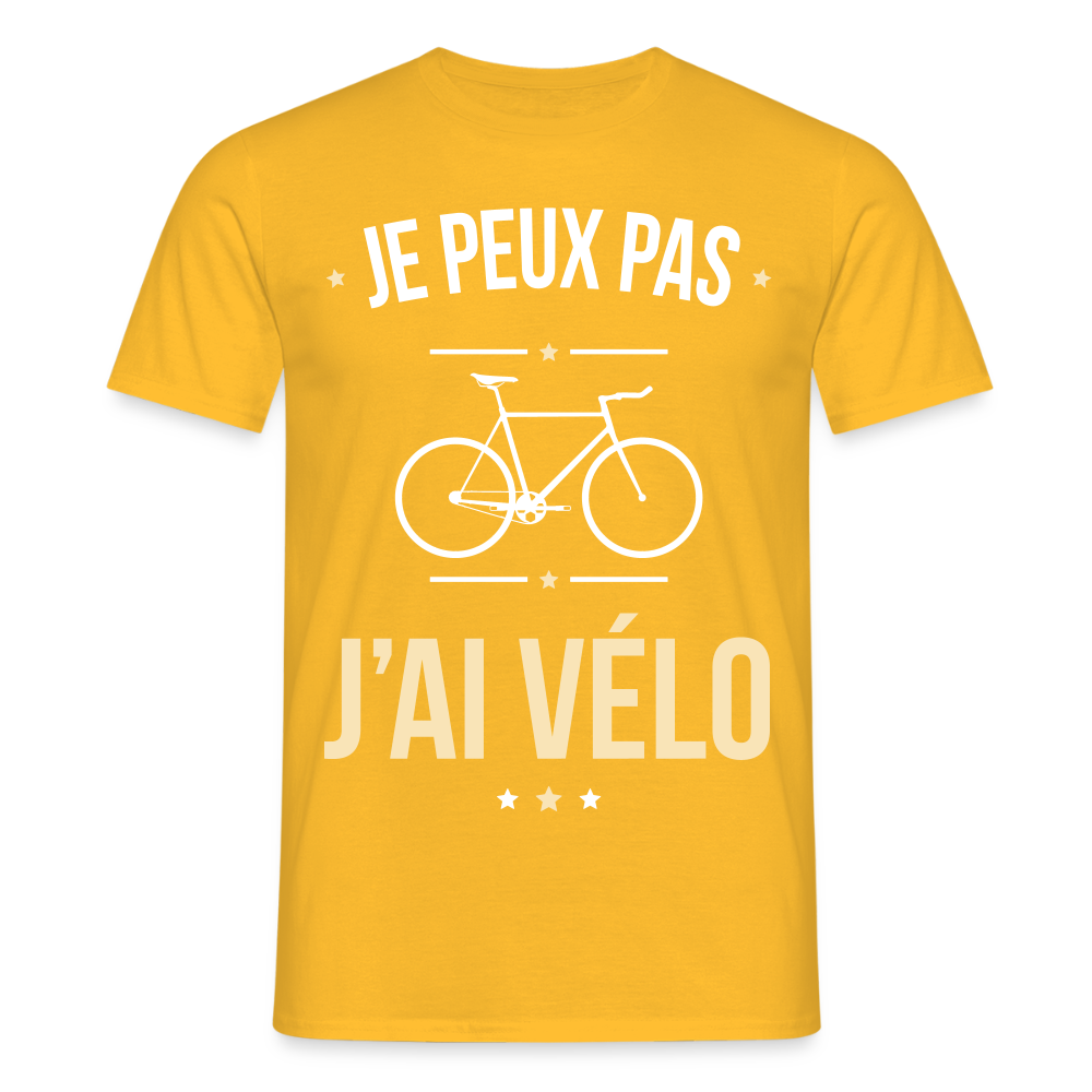 T-shirt Homme - Je peux pas j'ai Vélo - jaune