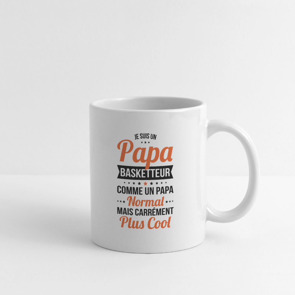 Mug blanc - Papa basketteur plus cool - blanc