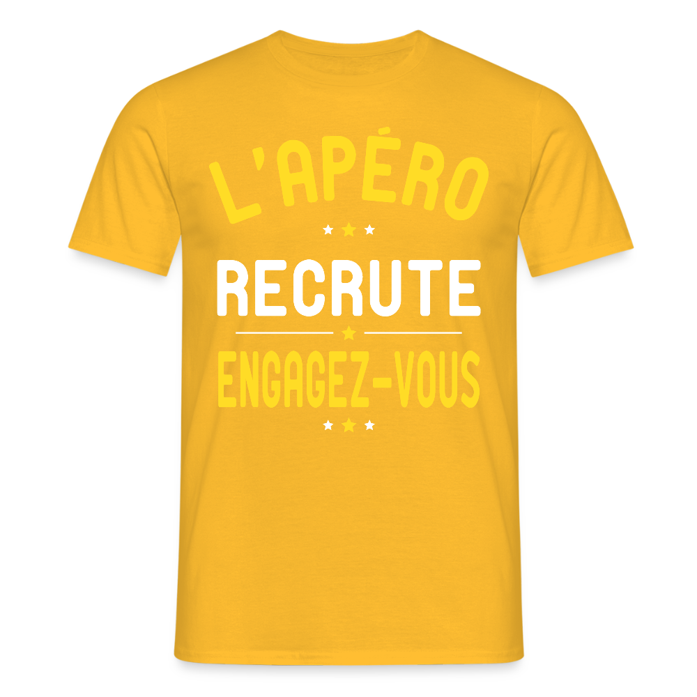 T-shirt Homme - L'apéro recrute - jaune