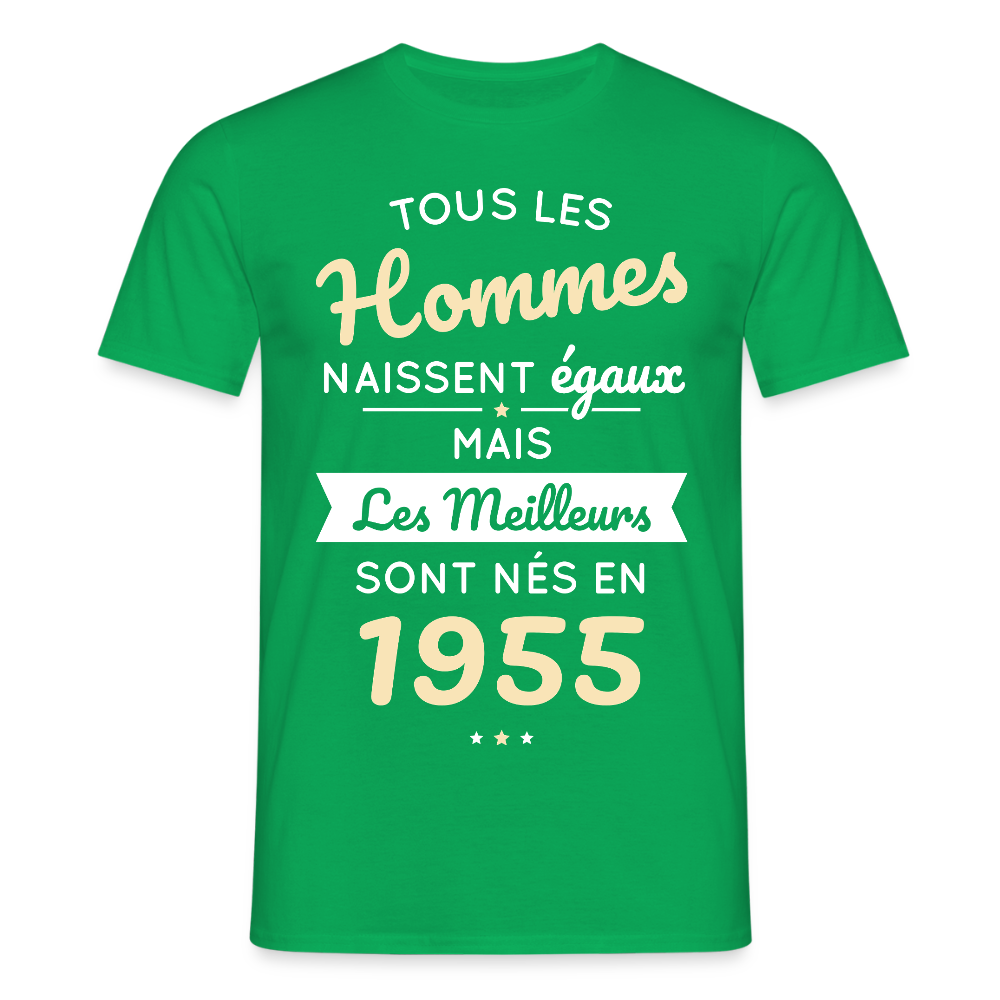 T-shirt Homme - Anniversaire 70 Ans - Les meilleurs sont nés en 1955 - vert