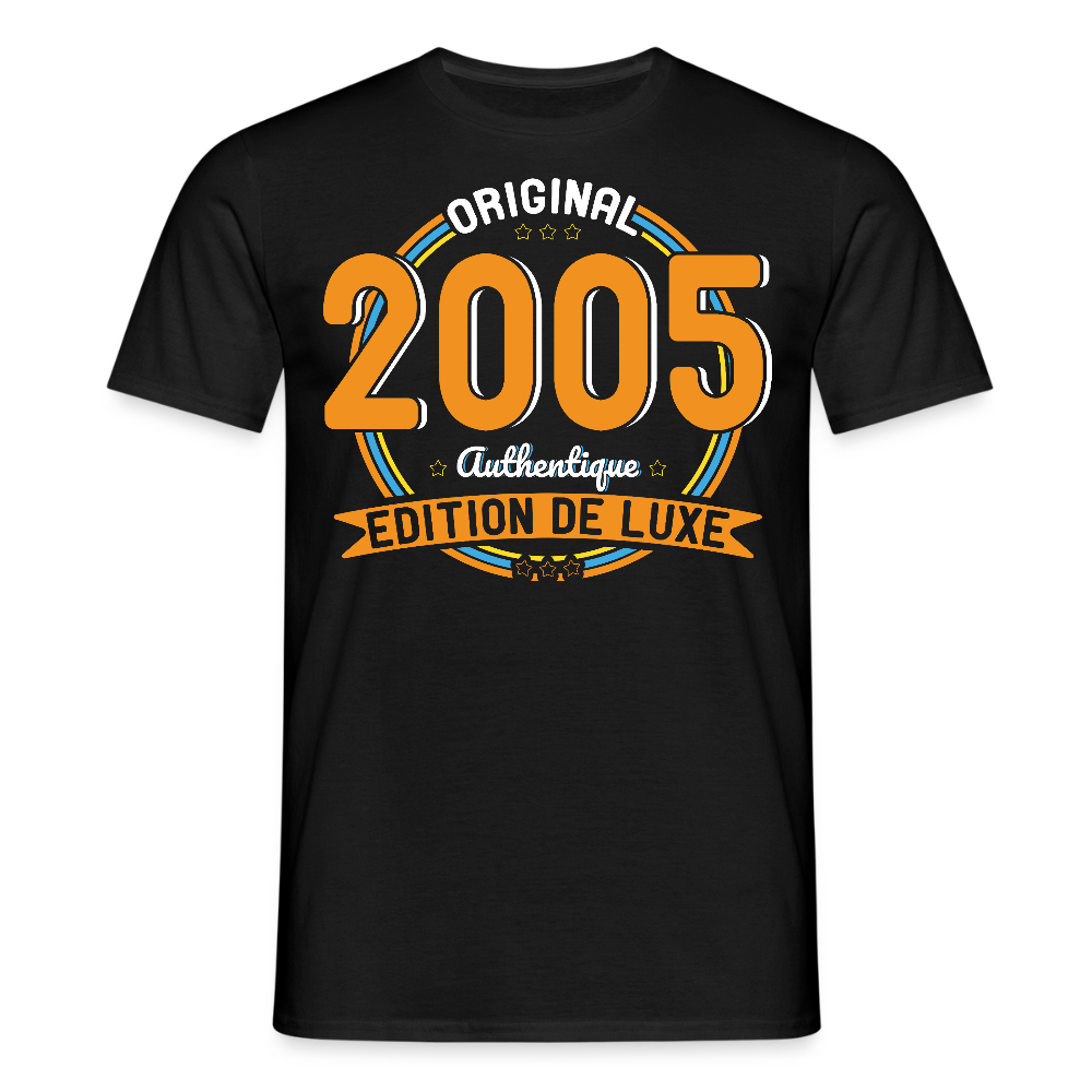 T-shirt Homme - Anniversaire 20 Ans - Original 2005 Authentique - noir