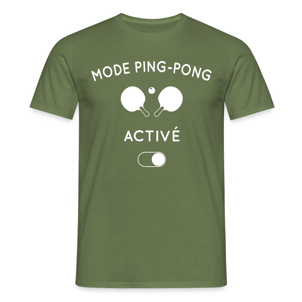 T-shirt Homme - Mode ping-pong activé - vert militaire