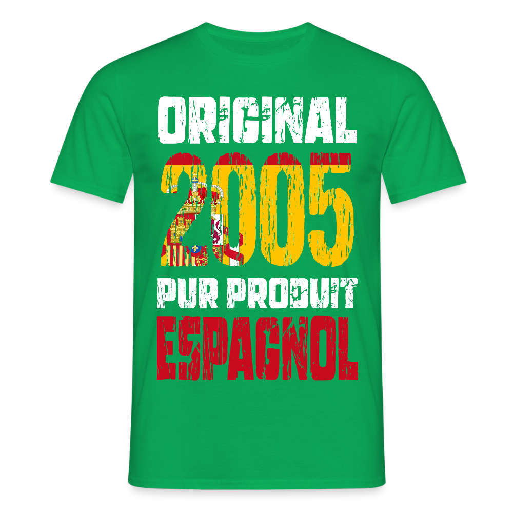 T-shirt Homme - Anniversaire 20 Ans - Original 2005 - Pur produit Espagnol - vert