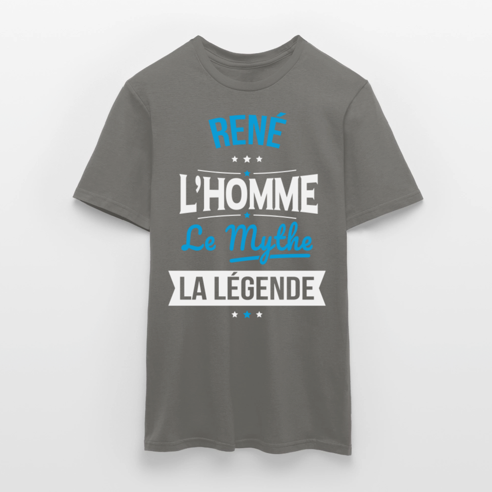 T-shirt Homme - René - l'Homme - le Mythe - la Légende - gris graphite
