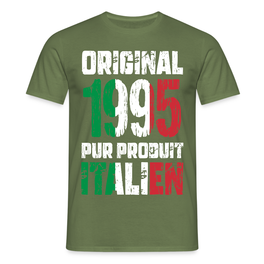 T-shirt Homme - Anniversaire 30 Ans - Original 1995 - Pur produit Italien - vert militaire