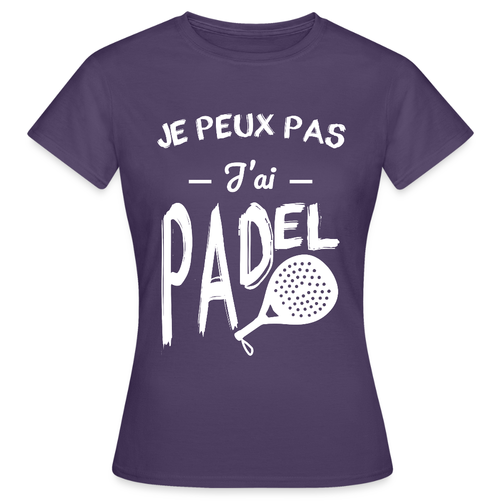 T-shirt padel Femme - Je peux pas j'ai padel - violet foncé