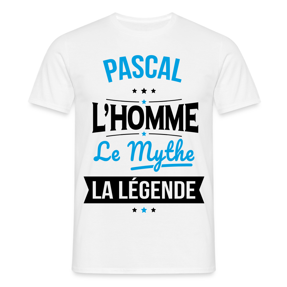 T-shirt Homme - Pascal - l'Homme - le Mythe - la Légende - blanc