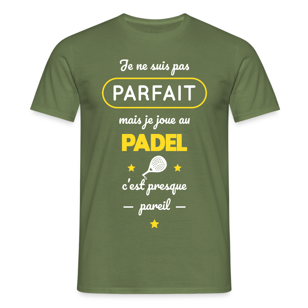 T-shirt Homme - Je Ne Suis Pas Parfait Mais Je Joue Au Padel - vert militaire