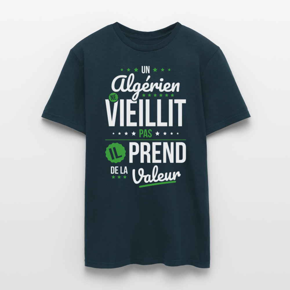 T-shirt Homme - Un Algérien ne vieillit pas - marine