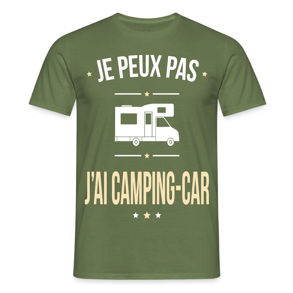 T-shirt Homme - Je peux pas j'ai Camping-car - vert militaire