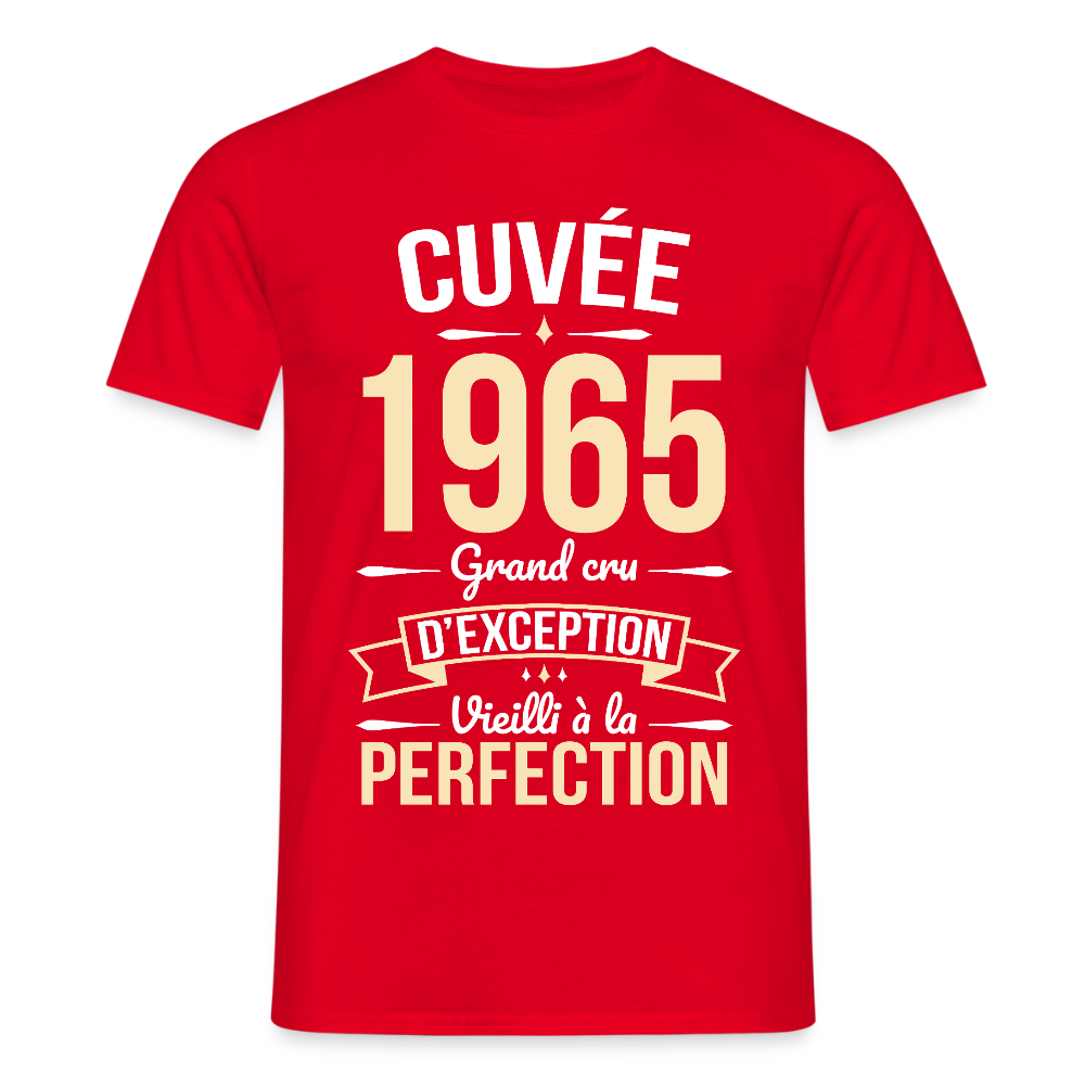 T-shirt Homme - Anniversaire 60 Ans - Cuvée 1965 - rouge
