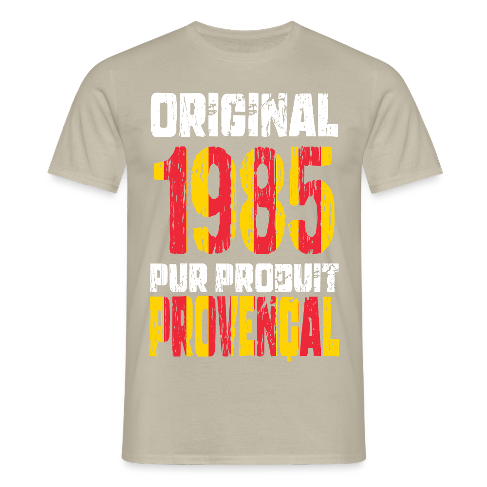 T-shirt Homme - Anniversaire 40 Ans - Original 1985 - Pur produit Provençal - beige sable