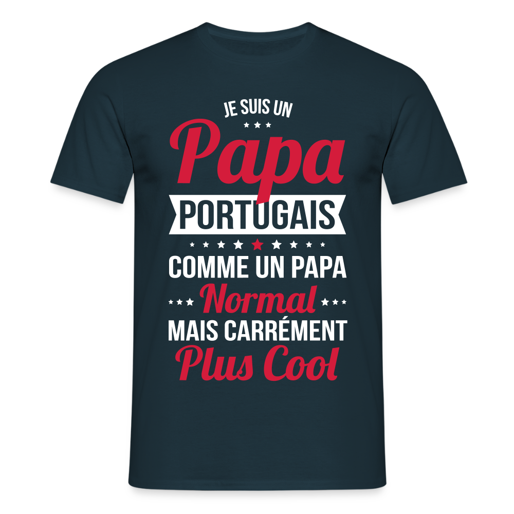 T-shirt Homme - Papa Portugais Plus Cool - marine