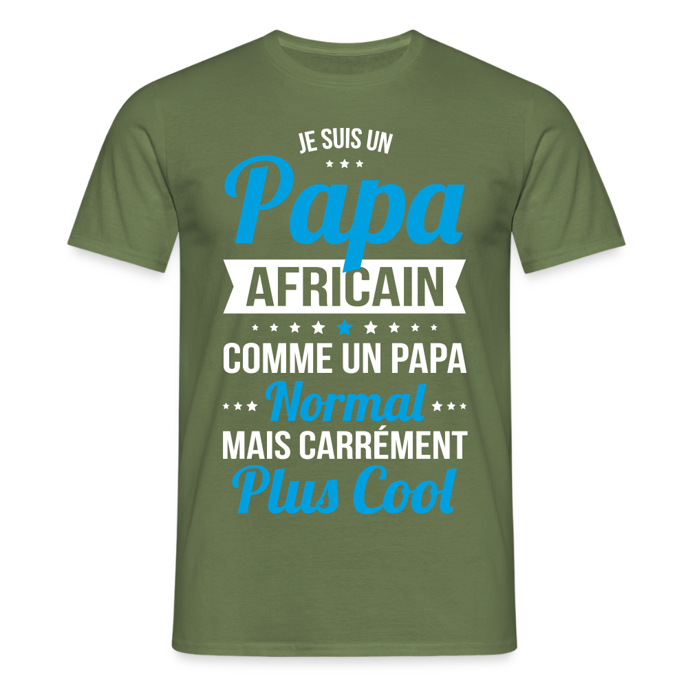 T-shirt Homme - Papa Africain Plus Cool - vert militaire