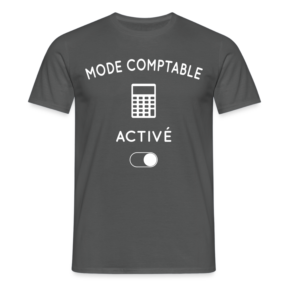 T-shirt Homme - Mode comptable activé - charbon