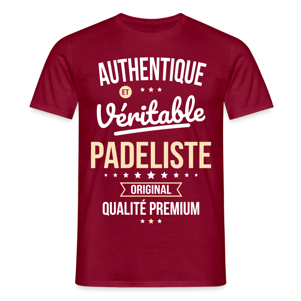 T-shirt Homme - Authentique et véritable Padeliste - rouge brique