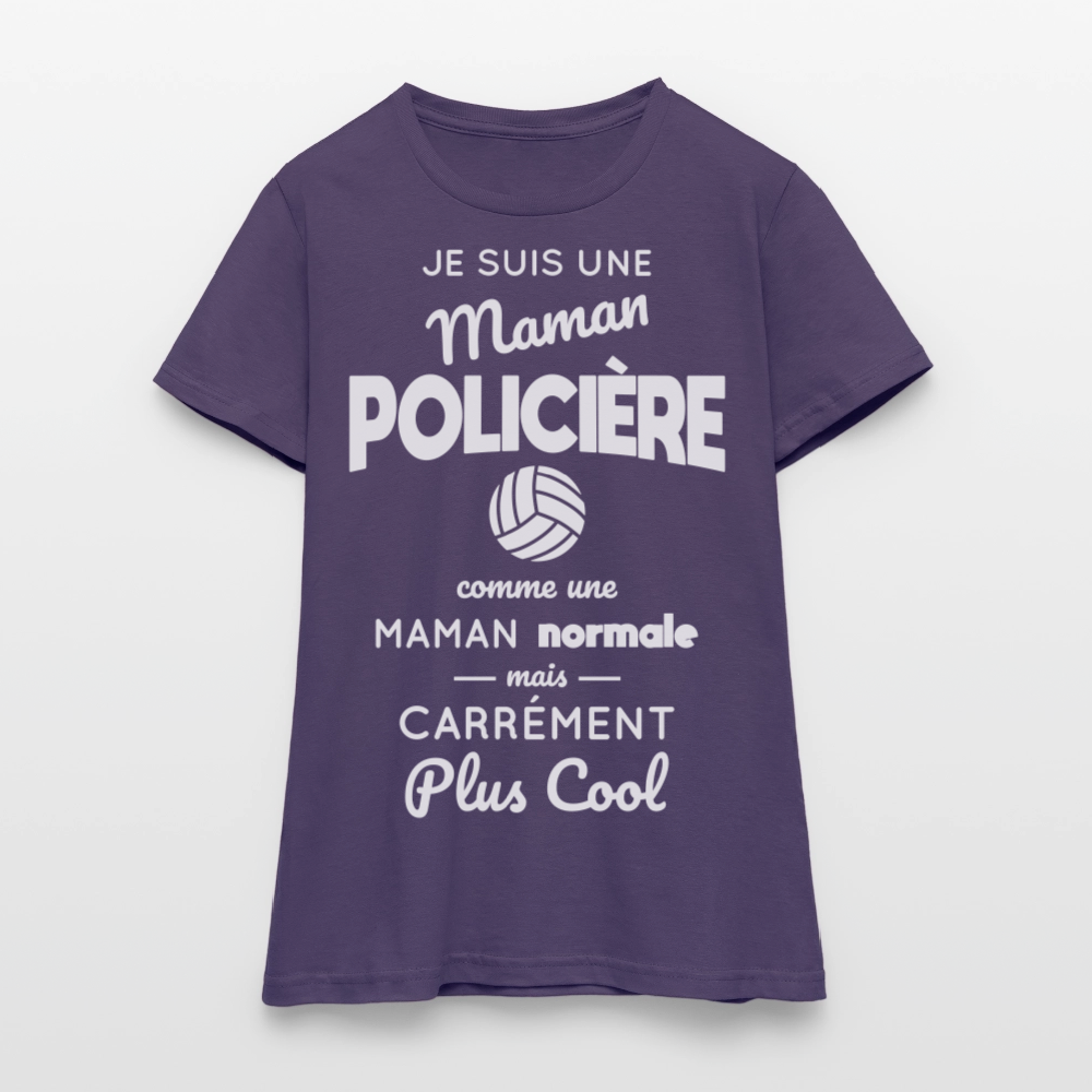 T-shirt Femme - Maman policière plus cool - violet foncé
