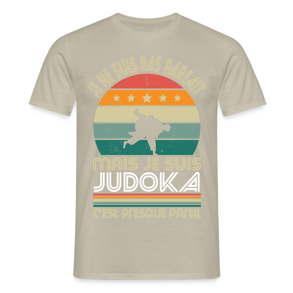 T-shirt Homme - Je ne suis pas parfait mais je suis Judoka - beige sable