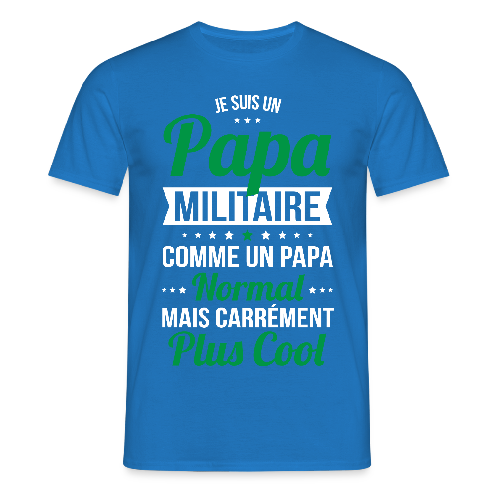 T-shirt Homme - Papa militaire plus cool - bleu royal