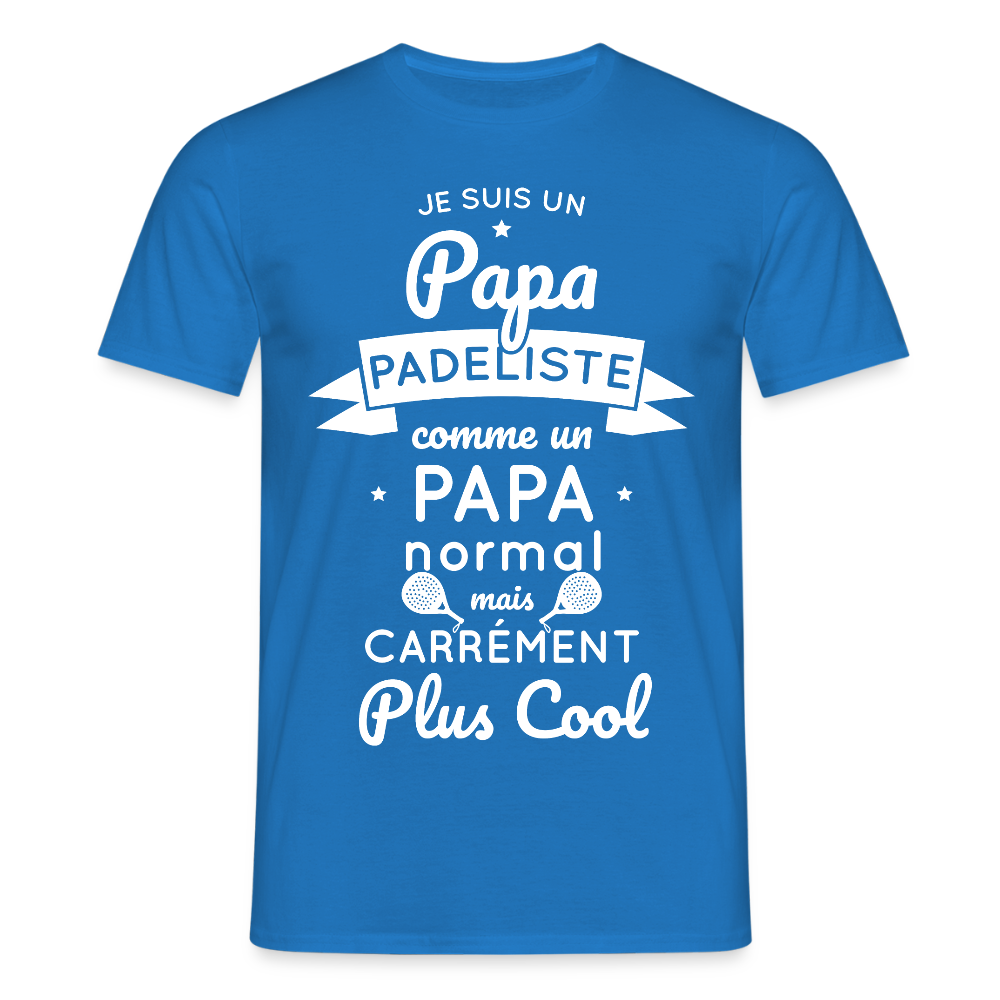 T-shirt Homme - Papa Padeliste Plus Cool - bleu royal