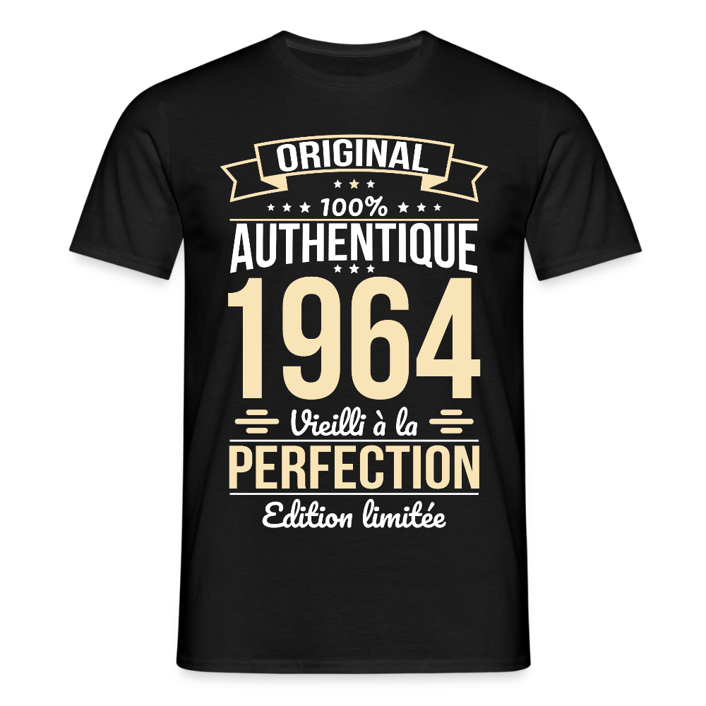 T-shirt Homme - Anniversaire 61 Ans - Original 1964 - noir