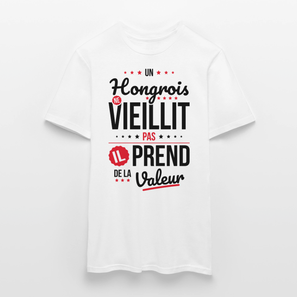 T-shirt Homme - Un Hongrois ne vieillit pas - blanc