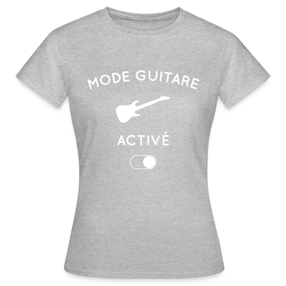 T-shirt Femme - Mode guitare activé - gris chiné