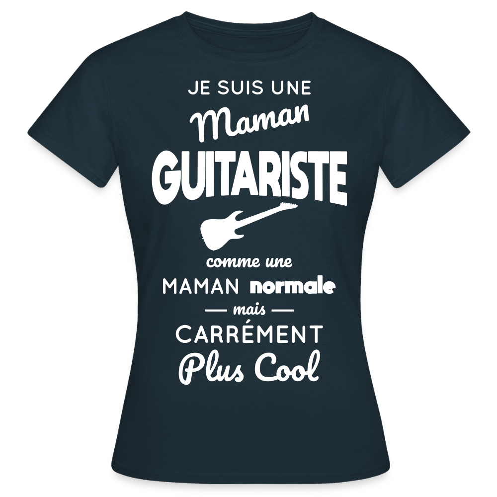 T-shirt Femme - Maman guitariste plus cool - marine