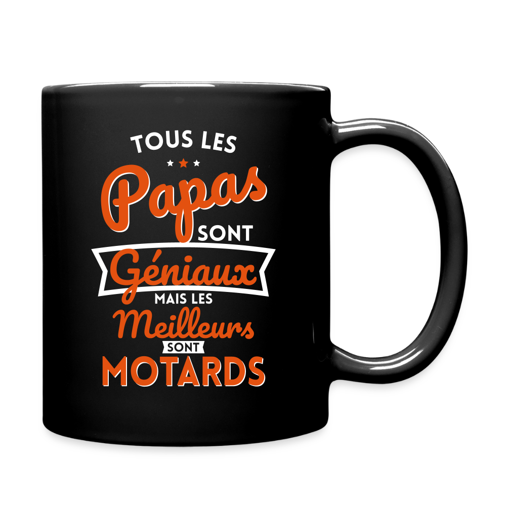 Mug uni - Papas géniaux - Les meilleurs sont motards - noir