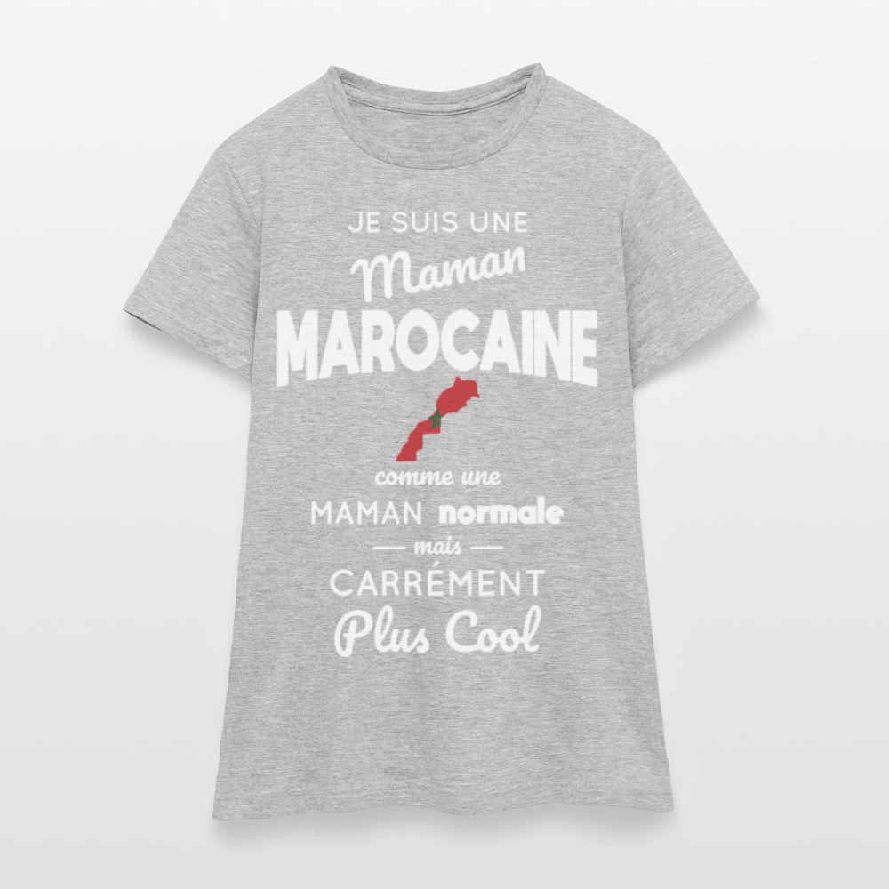 T-shirt Femme - Maman Marocaine plus cool - gris chiné