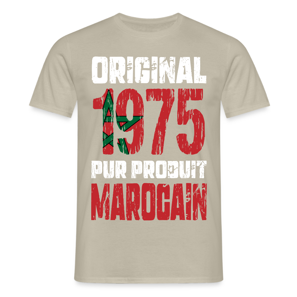 T-shirt Homme - Anniversaire 50 Ans - Original 1975 - Pur produit Marocain - beige sable