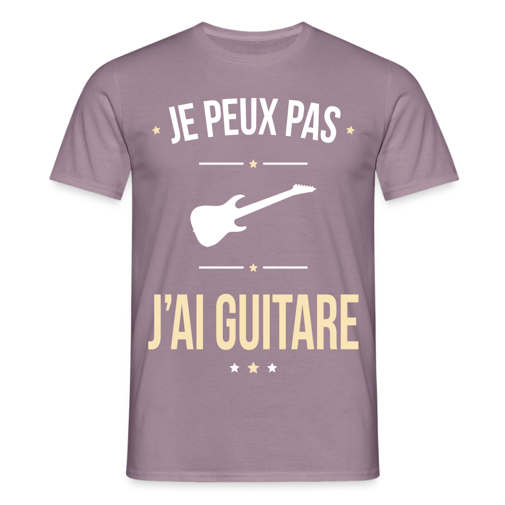 T-shirt Homme - Je peux pas j'ai Guitare - mauve gris