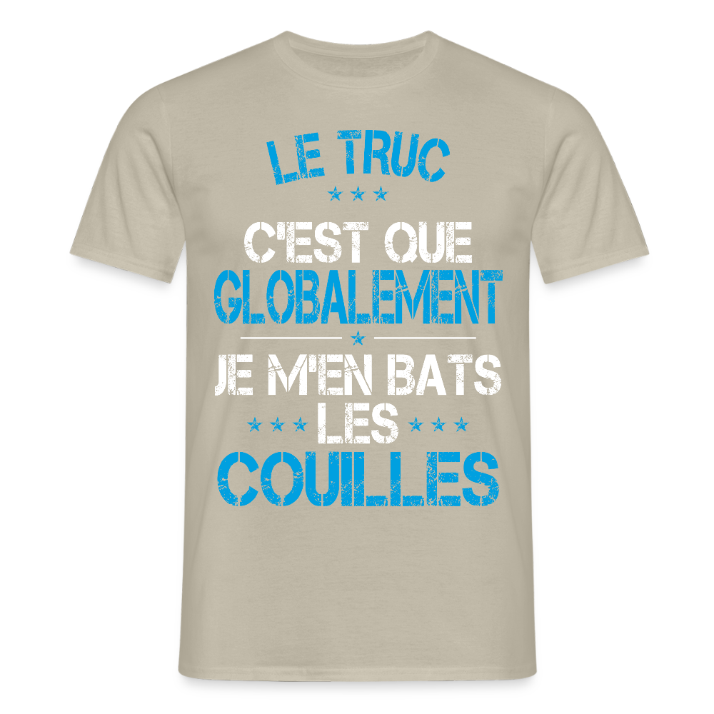 T-shirt Homme - Je m'en bats les couilles - beige sable