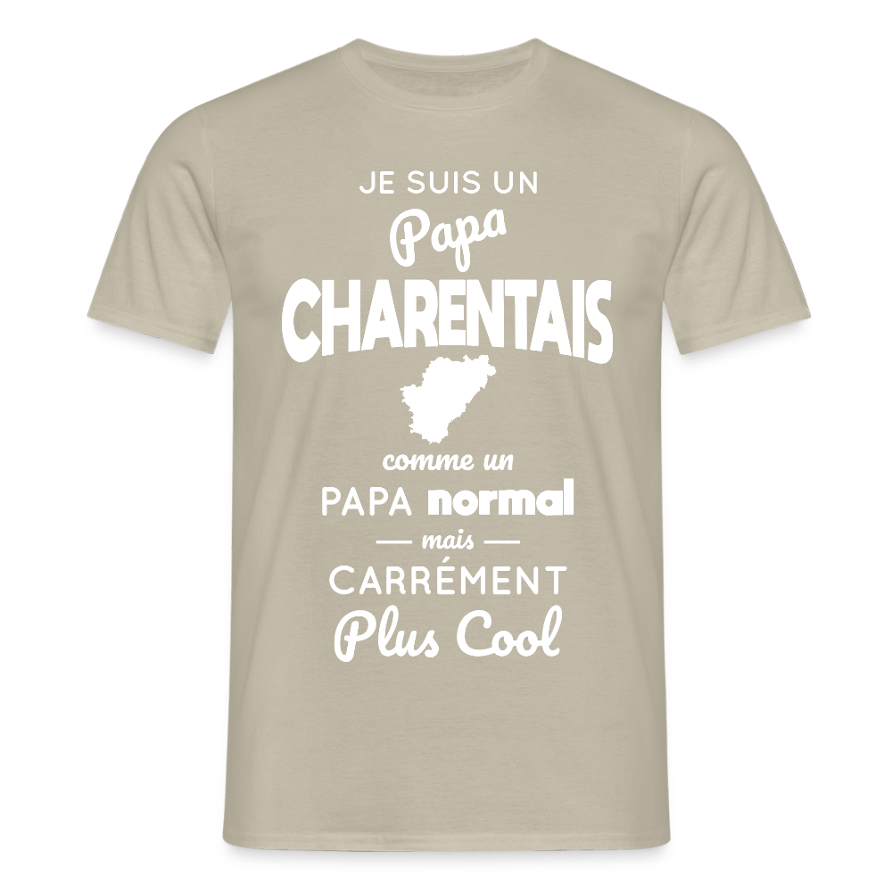 T-shirt Homme - Papa Charentais Plus Cool - beige sable
