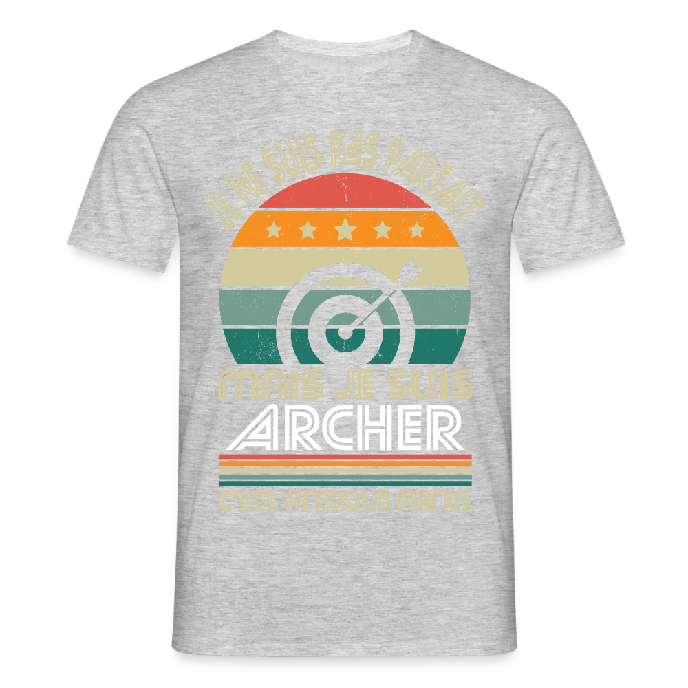 T-shirt Homme - Je ne suis pas parfait mais je suis Archer - gris chiné