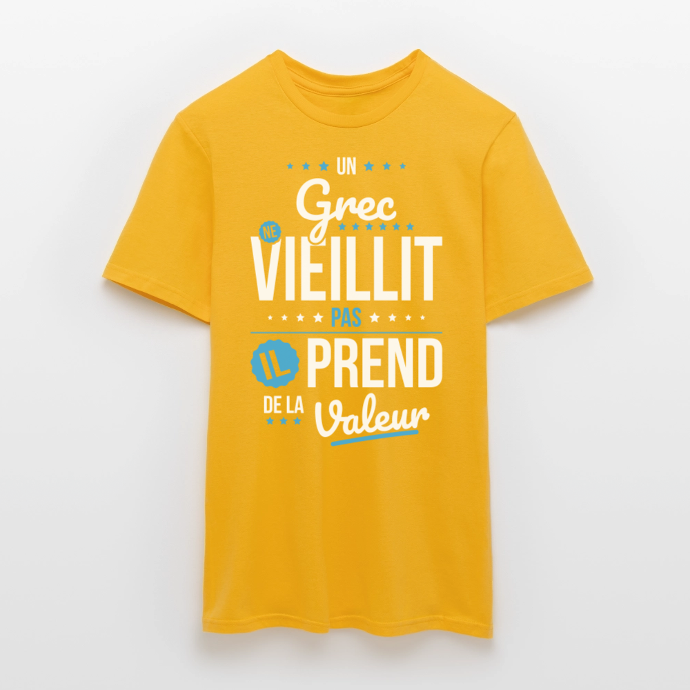 T-shirt Homme - Un Grec ne vieillit pas - jaune