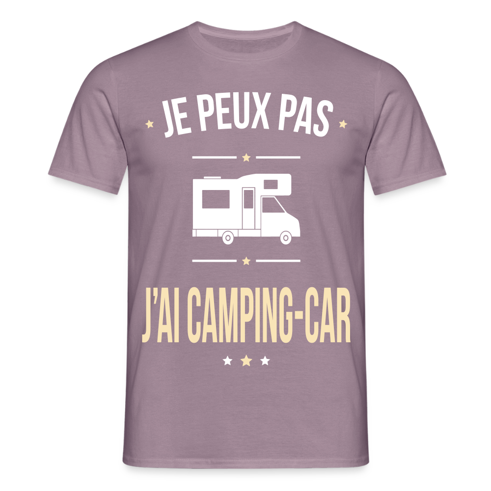 T-shirt Homme - Je peux pas j'ai Camping-car - mauve gris