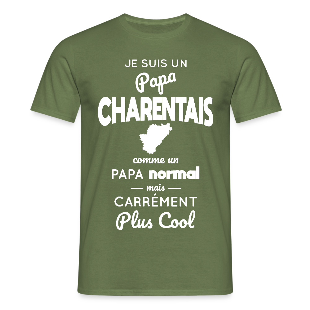 T-shirt Homme - Papa Charentais Plus Cool - vert militaire