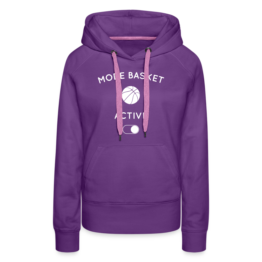 Sweat à capuche Premium Femme - Mode basket activé - violet