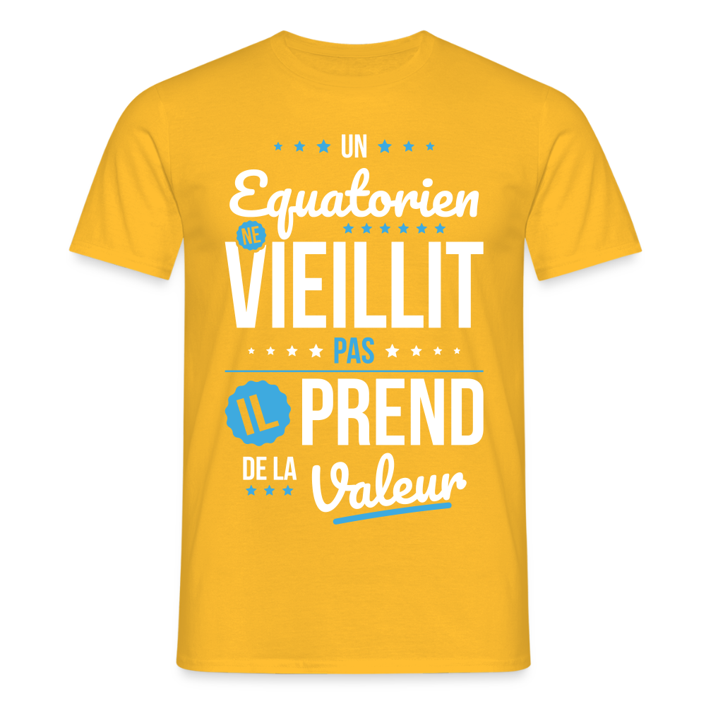 T-shirt Homme - Un Equatorien ne vieillit pas - jaune