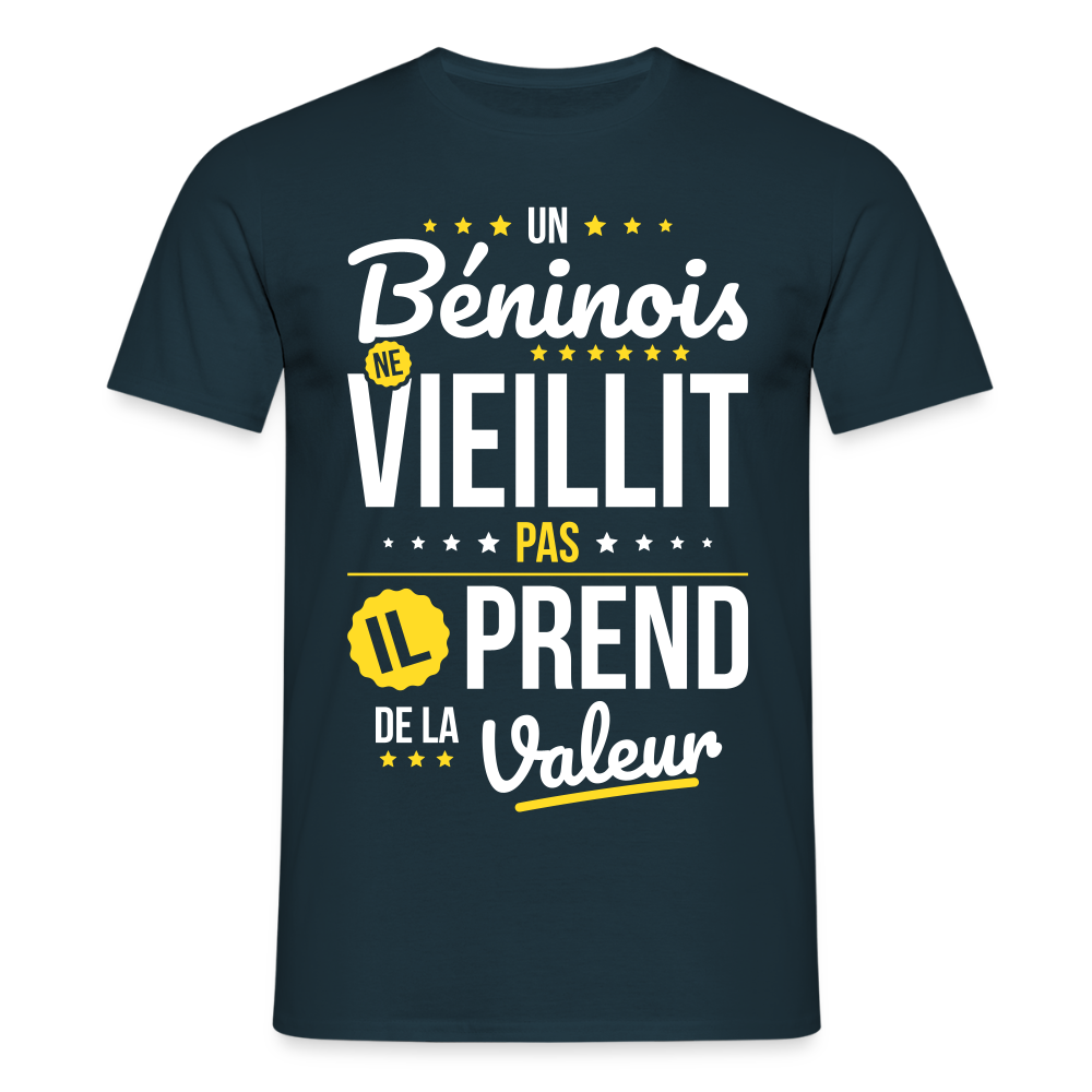 T-shirt Homme - Un Béninois ne vieillit pas - marine