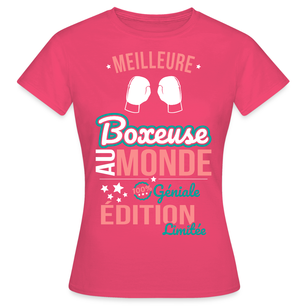 T-shirt Femme - Meilleure Boxeuse au monde - 100% géniale - rose azalée