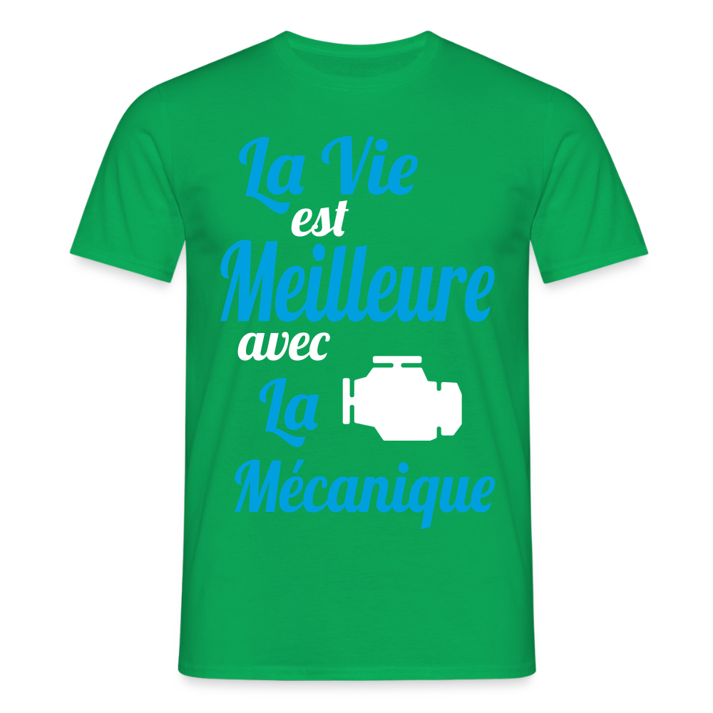 T-shirt Homme - La vie est meilleure avec la Mécanique - vert