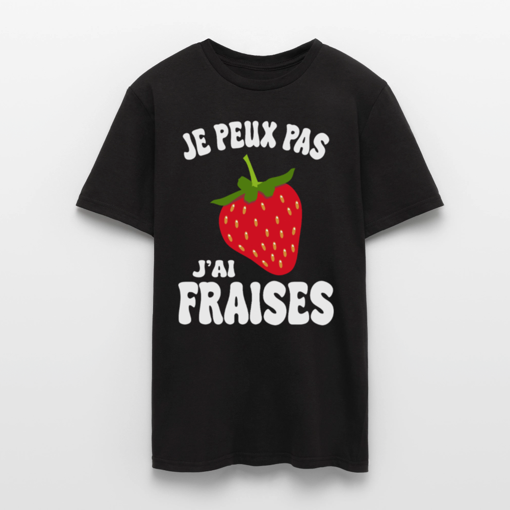 T-shirt Homme - Je peux pas j'ai fraises - noir
