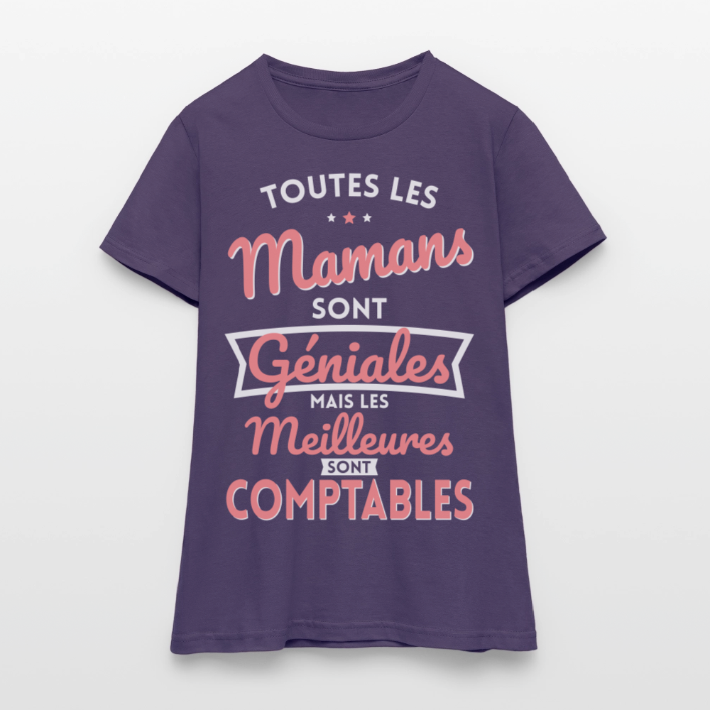 T-shirt Femme - Mamans géniales - Les meilleures sont comptables - violet foncé