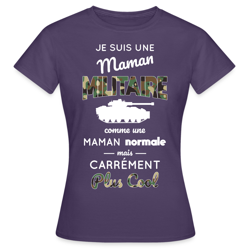 T-shirt Femme - Maman militaire plus cool - violet foncé