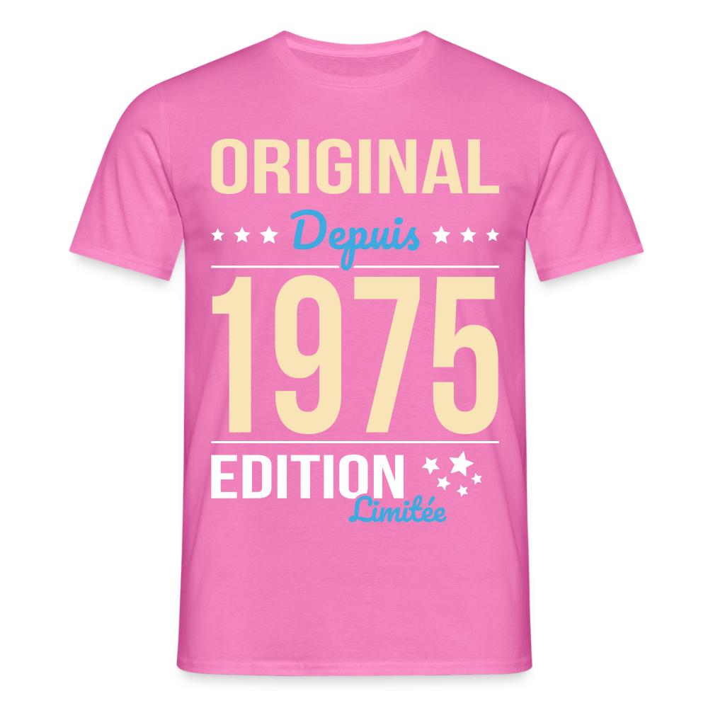 T-shirt Homme - Anniversaire 50 Ans - Original depuis 1975 - rose