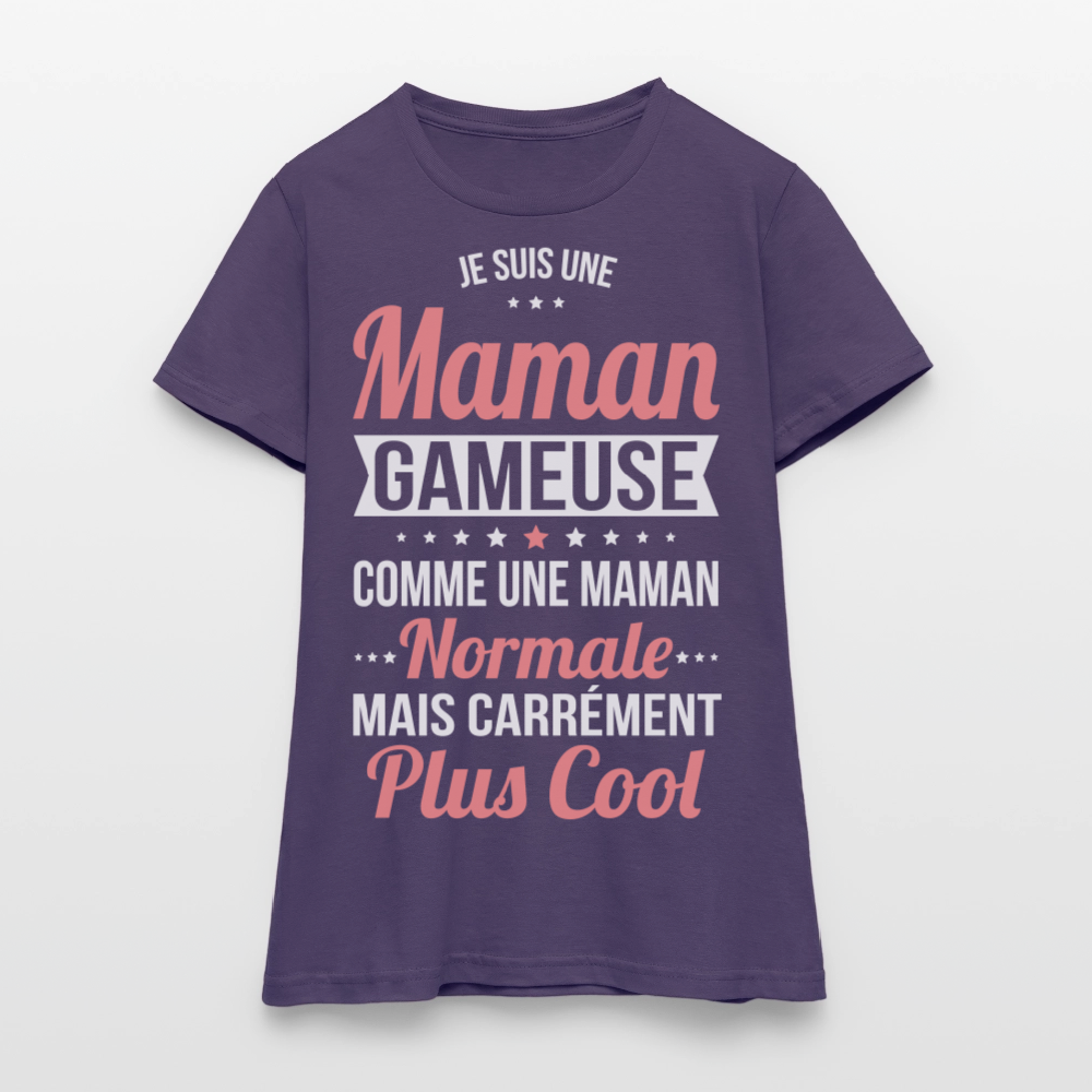 T-shirt Femme - Maman gameuse plus cool - violet foncé