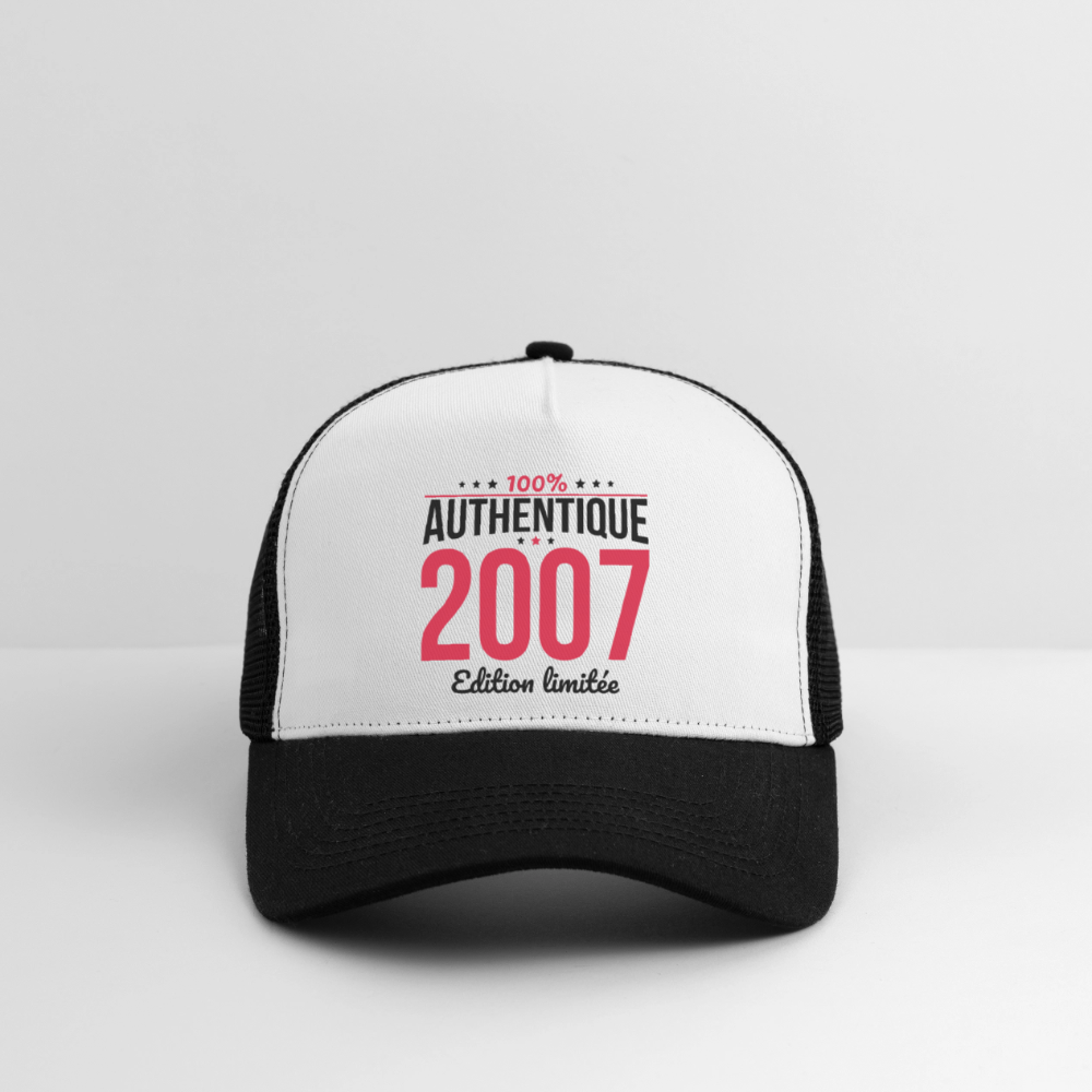 Casquette Trucker - Anniversaire 18 Ans - 100% Authentique 2007 - blanc/noir